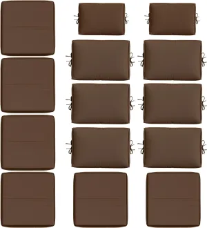 14 Pcs Outdoor Cushion Slipcovers All-Weather Patio Cushion Covers, Replacement Waterproof with Zipper for Patio Furniture, Sectional Couch 3 Sizes, Covers Only