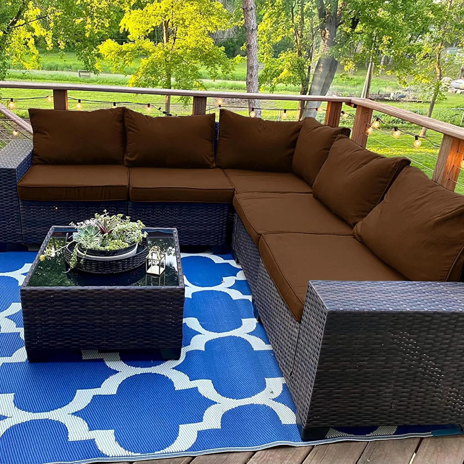 14 Pcs Outdoor Cushion Slipcovers All-Weather Patio Cushion Covers, Replacement Waterproof with Zipper for Patio Furniture, Sectional Couch 3 Sizes, Covers Only