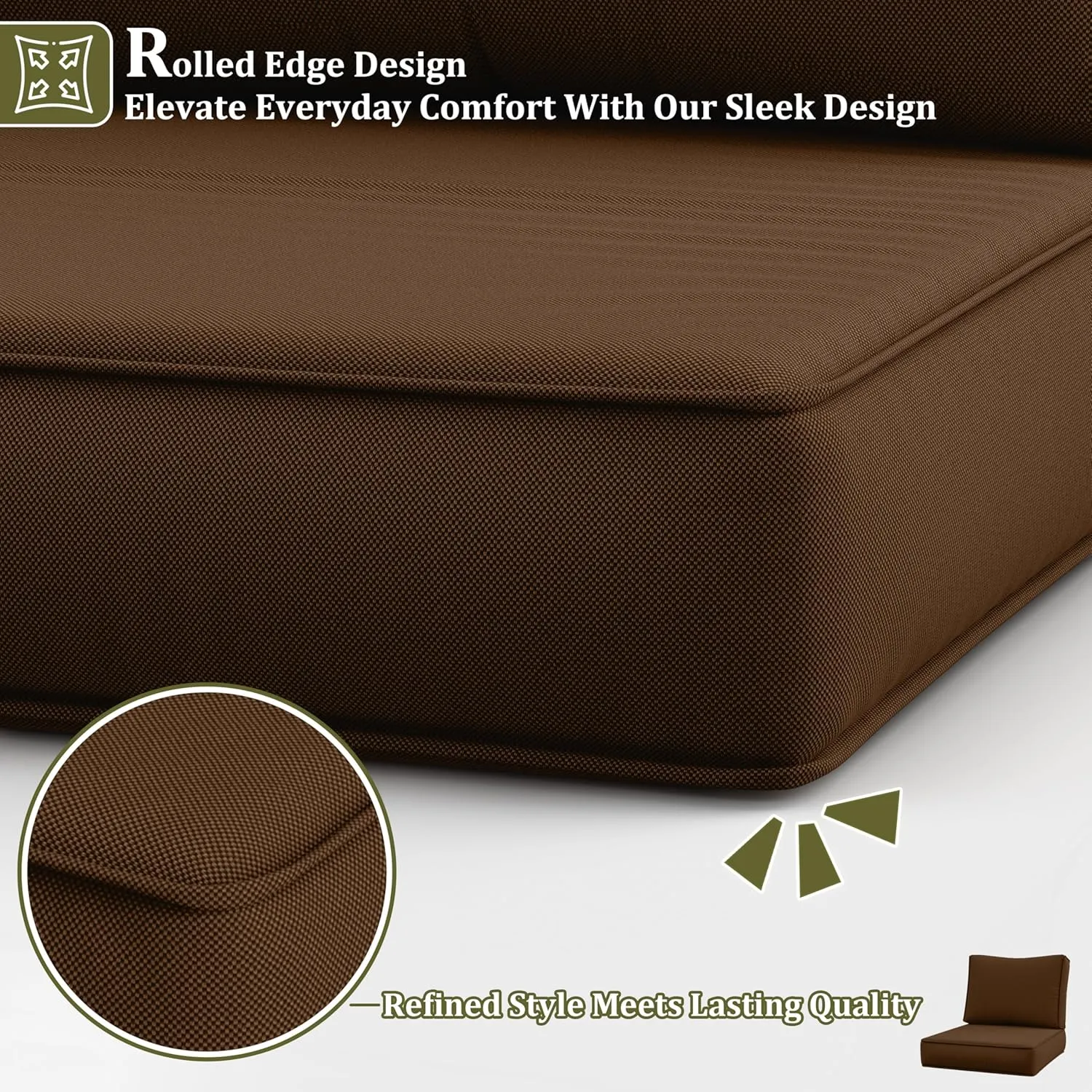 14 Pcs Outdoor Cushion Slipcovers All-Weather Patio Cushion Covers, Replacement Waterproof with Zipper for Patio Furniture, Sectional Couch 3 Sizes, Covers Only