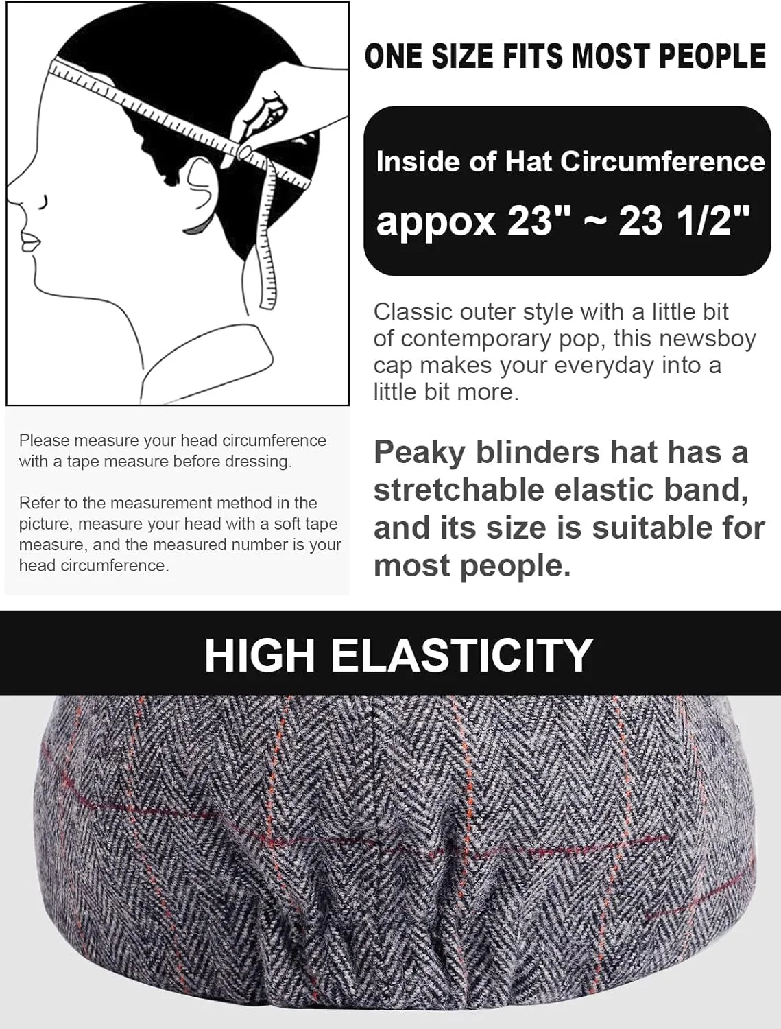 2 Pack Newsboy Cap for Men, Irish Newsies Hat Classic 8 Panel Wool Blend for Old Man Cabbie Driving