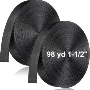 2 Rolls 1 Inch Nylon Webbing Strap 98 Yards Heavy Duty Flat Webbing Strap for Dog Leash Seat Belt Climbing Outdoors Indoors Gear Crafting DIY Making Repair