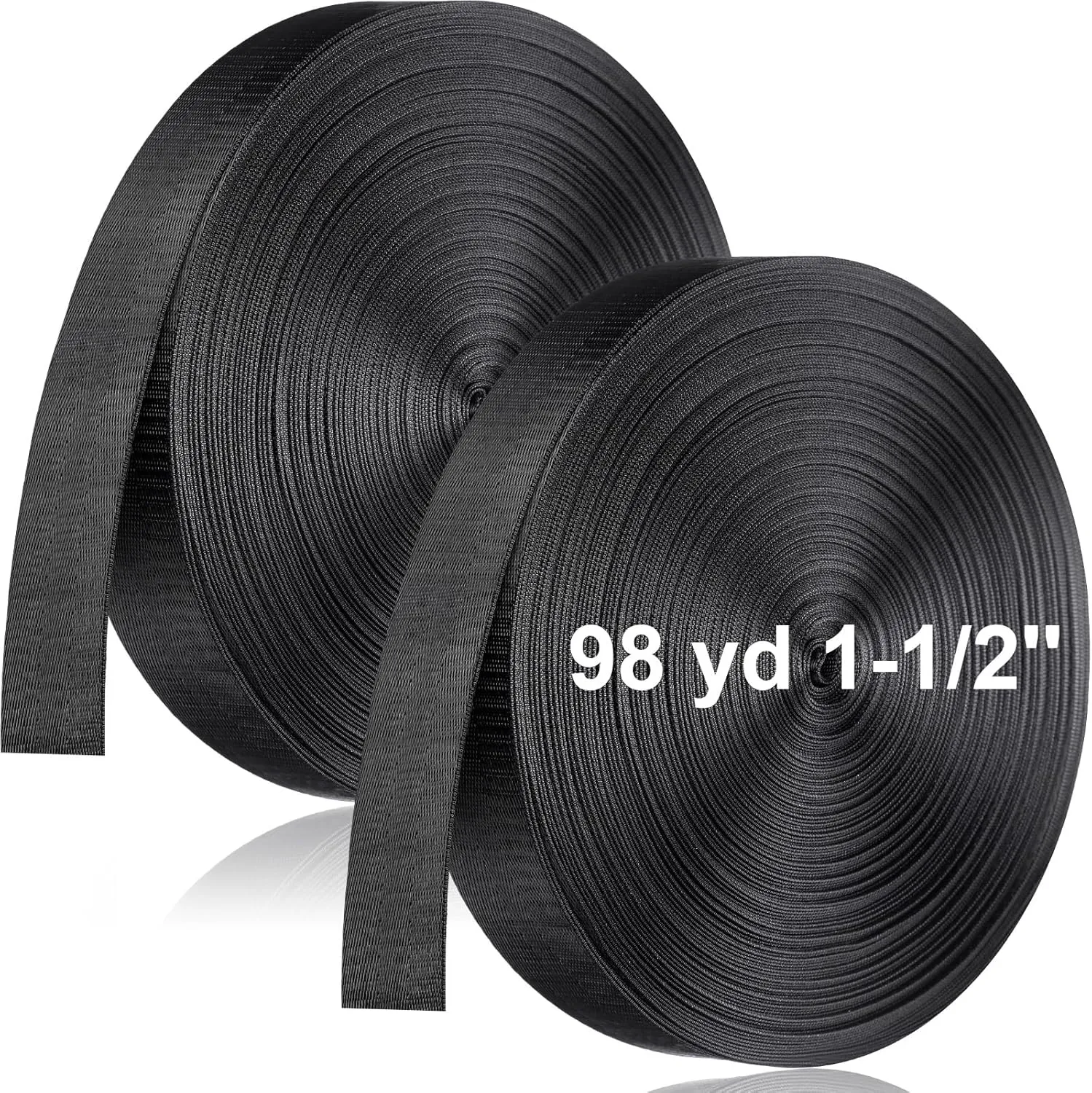 2 Rolls 1 Inch Nylon Webbing Strap 98 Yards Heavy Duty Flat Webbing Strap for Dog Leash Seat Belt Climbing Outdoors Indoors Gear Crafting DIY Making Repair