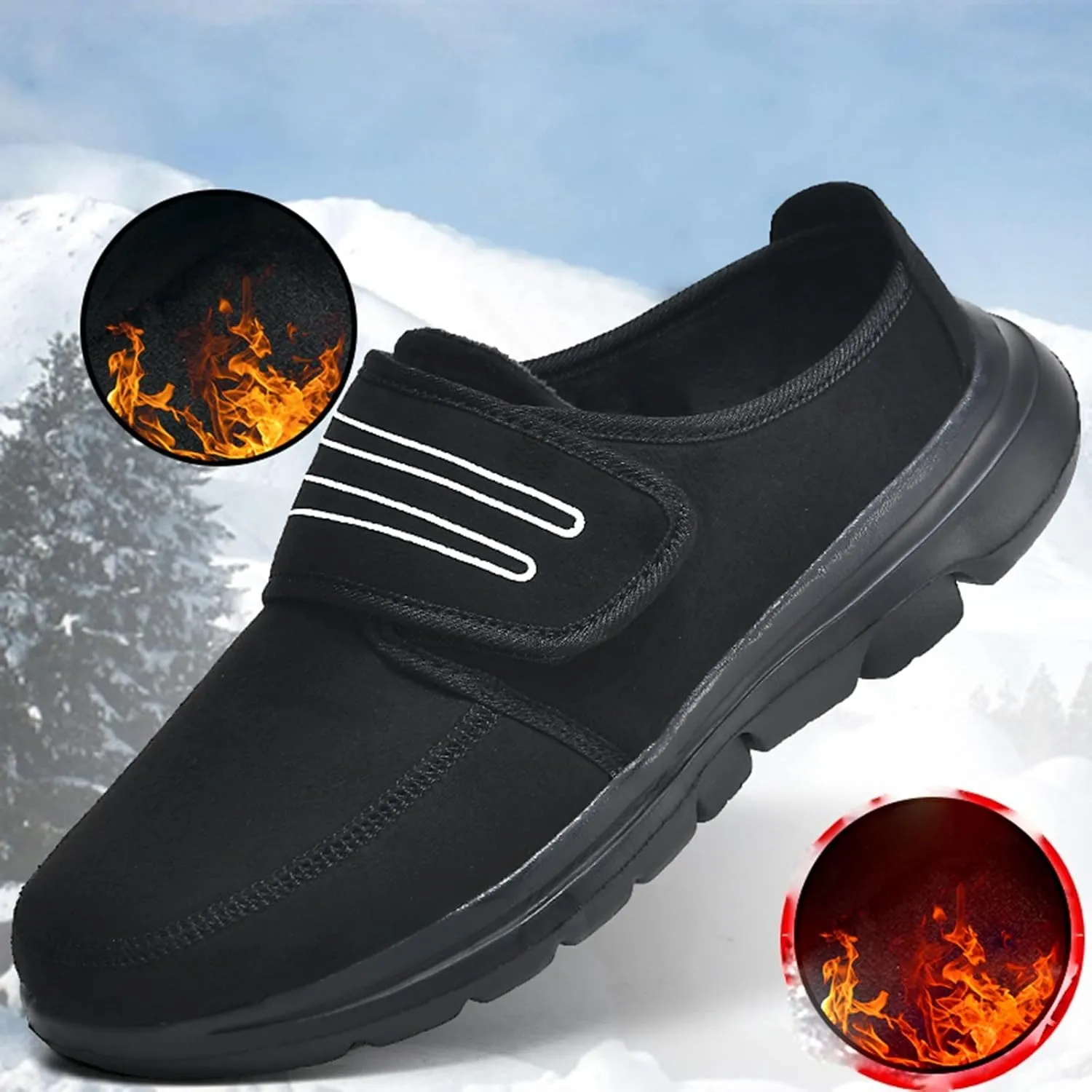 2022 New Couple Men's Autumn and Winter Walking Lightweight Soft Sole Non Slip Cover Heel Mens Casual Slip on Shoes Wide Men'