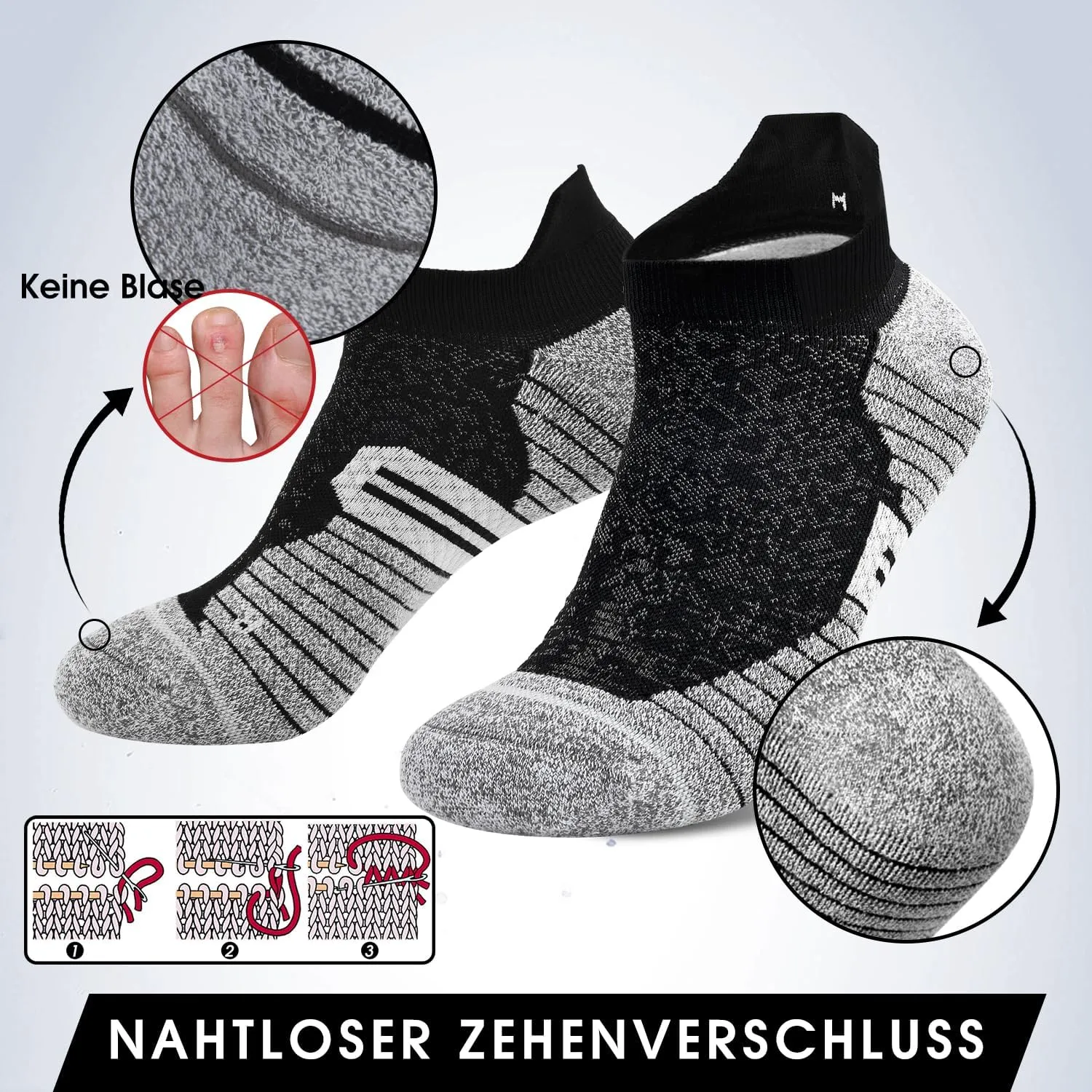 3 Pairs Ankle Compression Socks For Women Men Cushioned Running Trainer Socks Plantar Fasciitis Neuropathy Socks