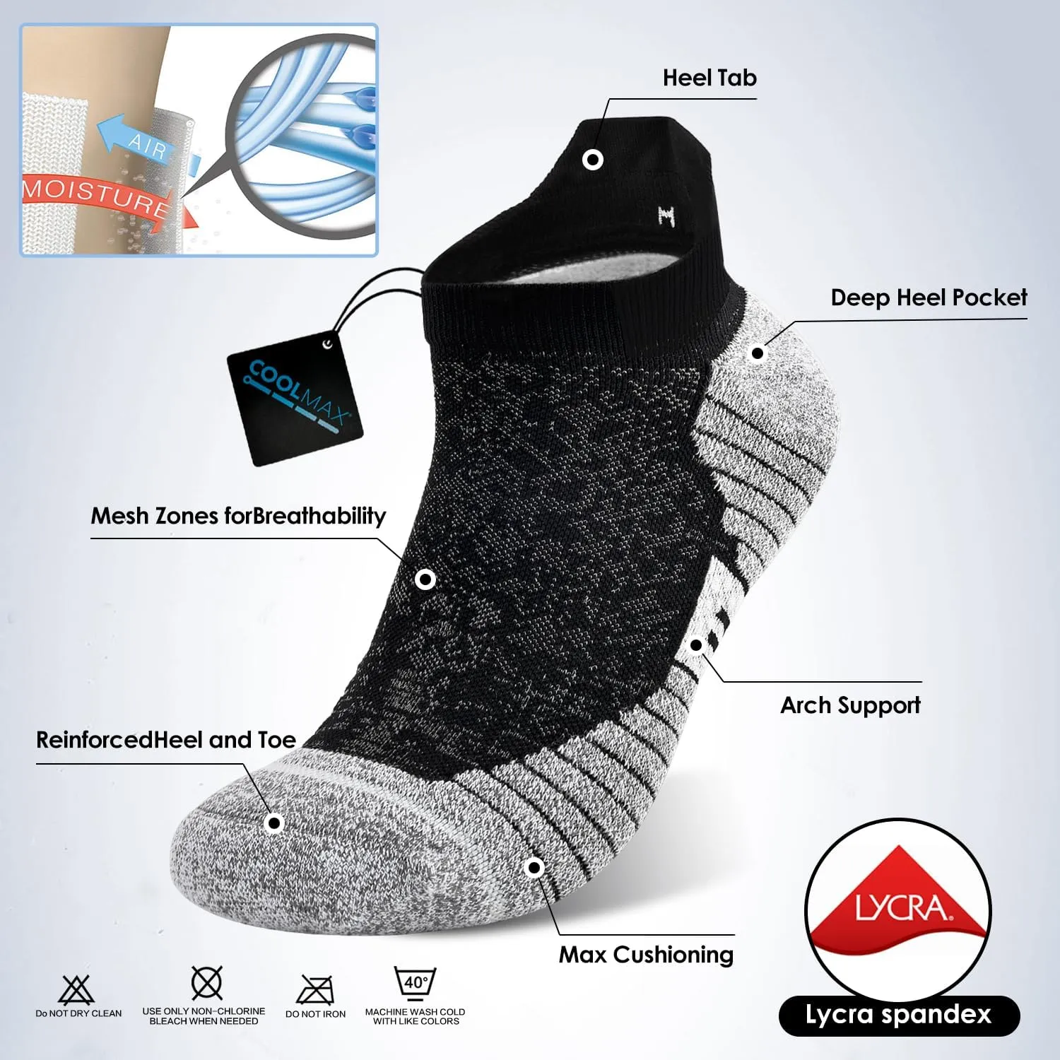 3 Pairs Ankle Compression Socks For Women Men Cushioned Running Trainer Socks Plantar Fasciitis Neuropathy Socks