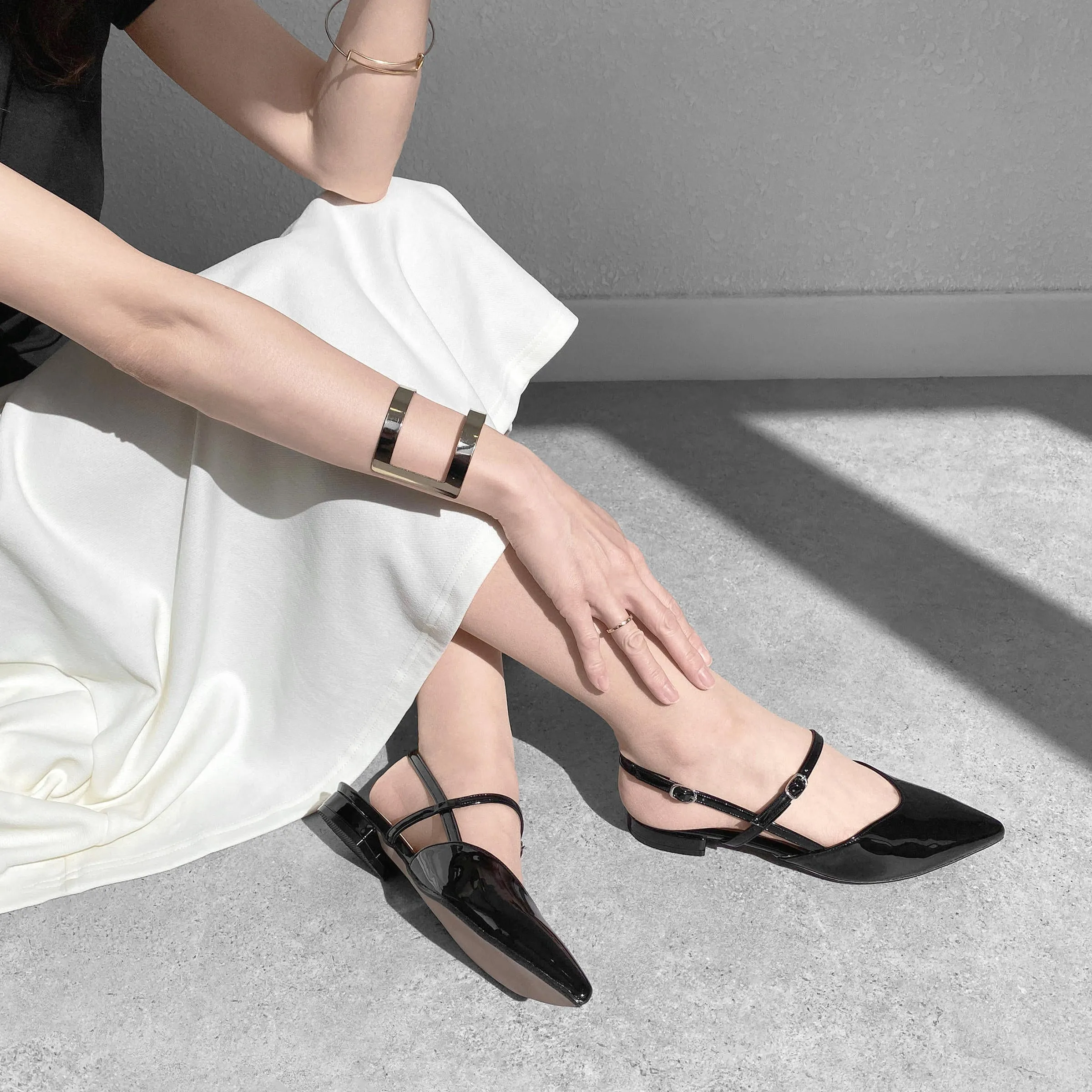 30% OFF: 2024SS: Double Strap Flat Sandals (m17033) Black E