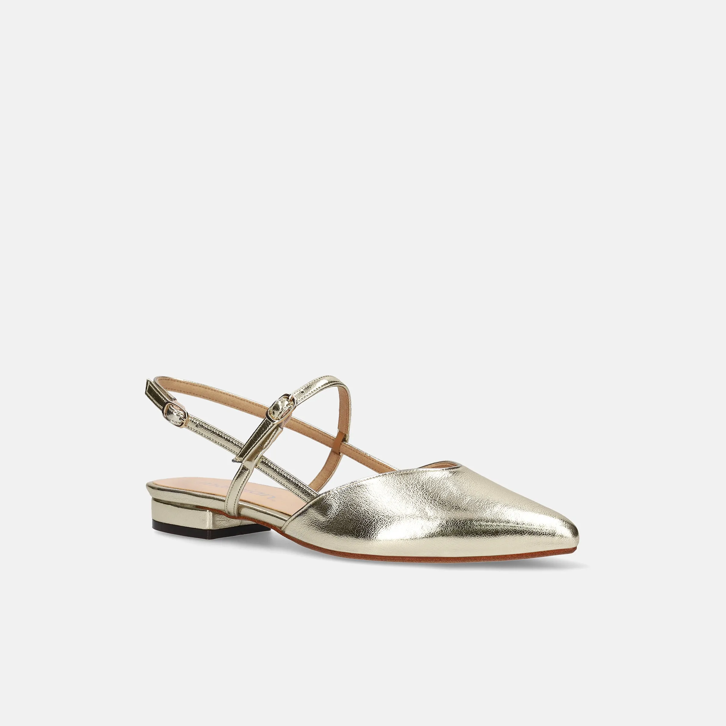 30% OFF: 2024SS: Double Strap Flat Sandals (m17033) White Gold