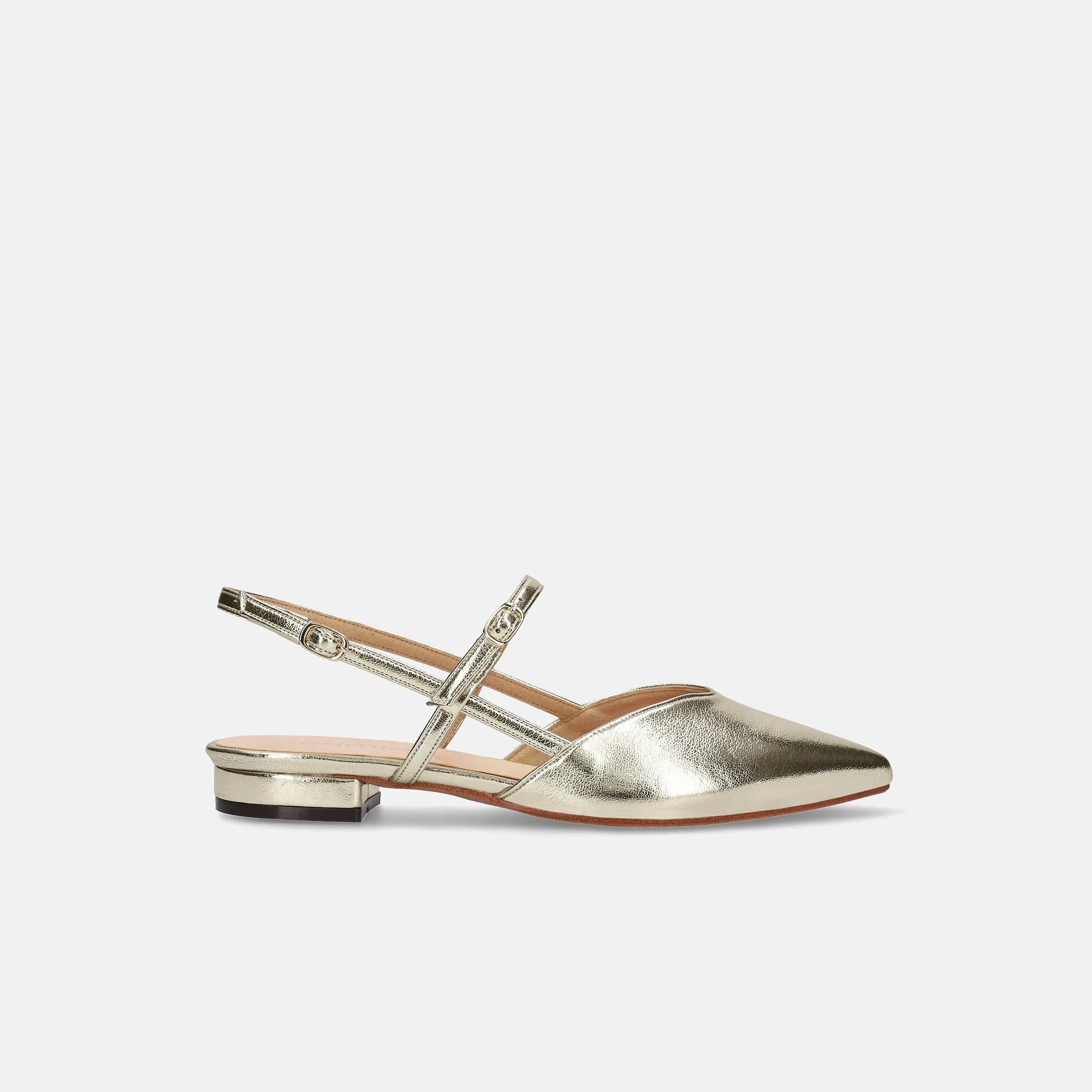 30% OFF: 2024SS: Double Strap Flat Sandals (m17033) White Gold