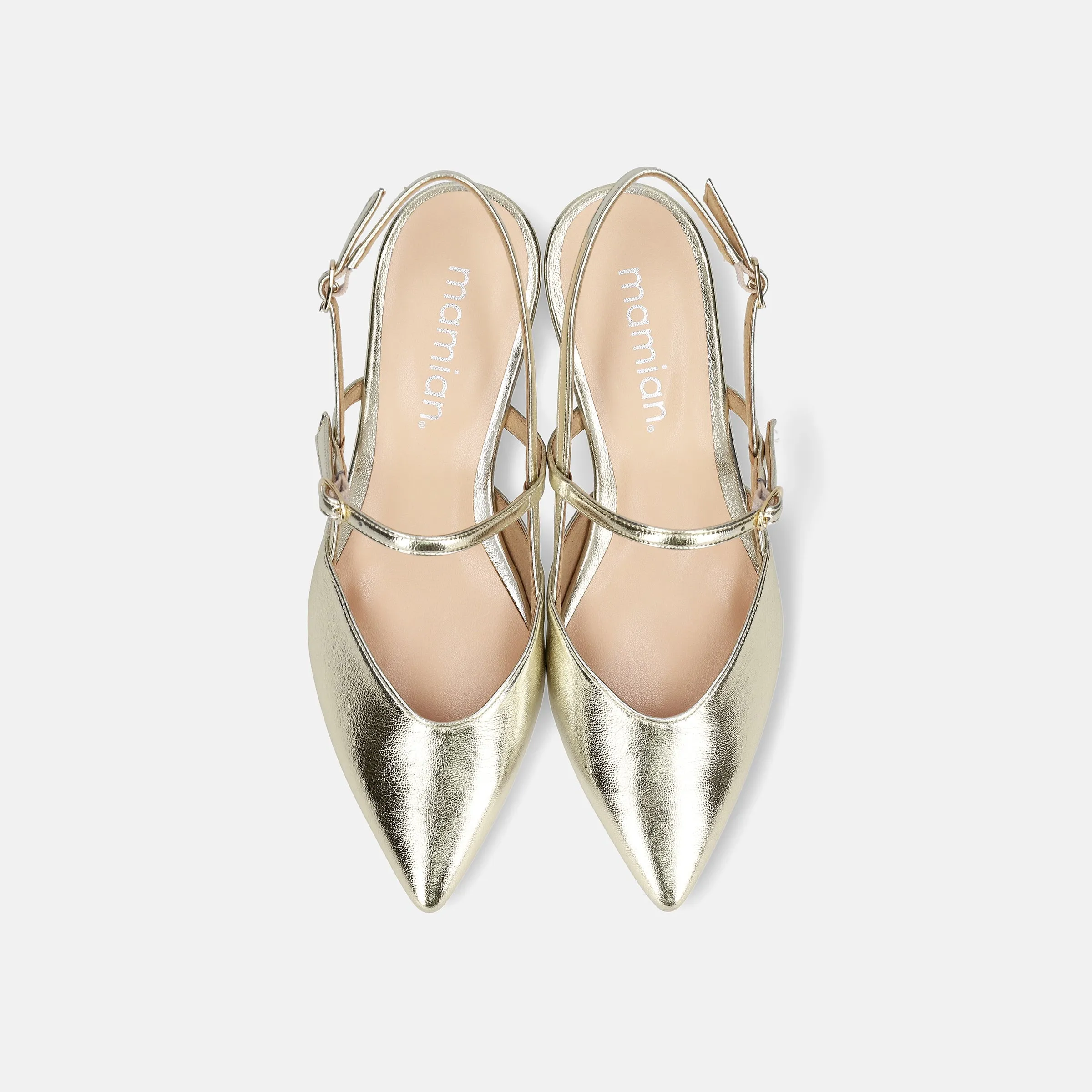 30% OFF: 2024SS: Double Strap Flat Sandals (m17033) White Gold