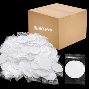 (3600 Pcs) Kheoxusa Individually Wrapped Cotton,Individually Wrapped Cotton Pads,Individually Wrapped Cotton Rounds,Cotton Pads for Face Individual Wrap,Hotel Personal Care Kit Individual Packed-Round