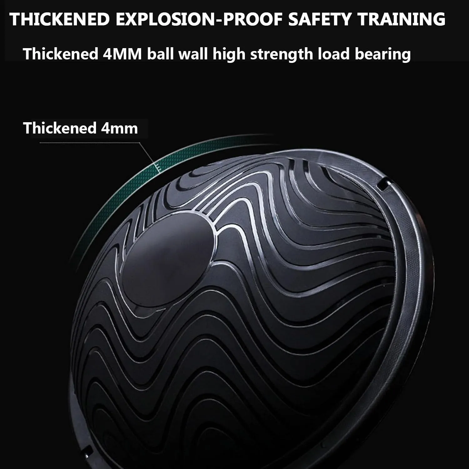 60cm Balance Ball, Balance Trainer 500Lbs Weight Capacity Half Ball with Resistant Band Anti Burst Design Anti-Slip Surface for Home Gym Core Ab Training Yoga Fitness Stability Workout