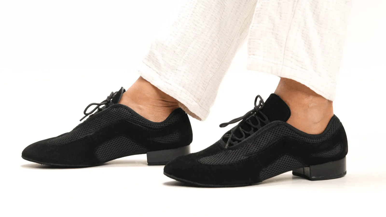 9901- Mens, Suede leather and Mesh panelling, Split sole, 1 Inch Standard Heel, High Performance Dance Shoe