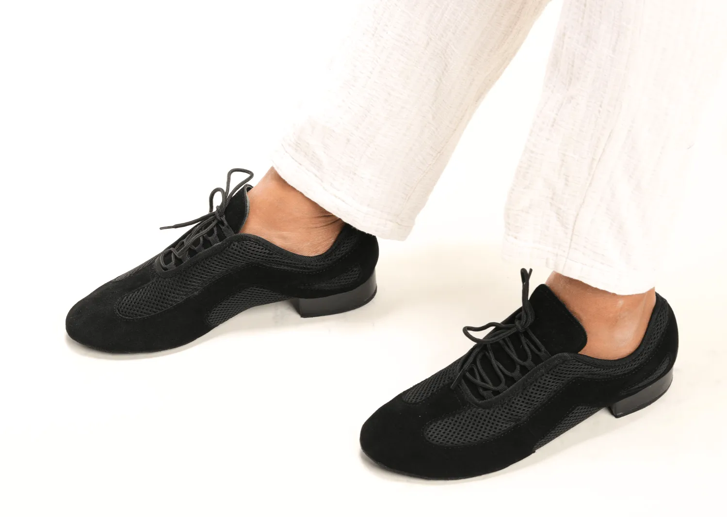 9901- Mens, Suede leather and Mesh panelling, Split sole, 1 Inch Standard Heel, High Performance Dance Shoe