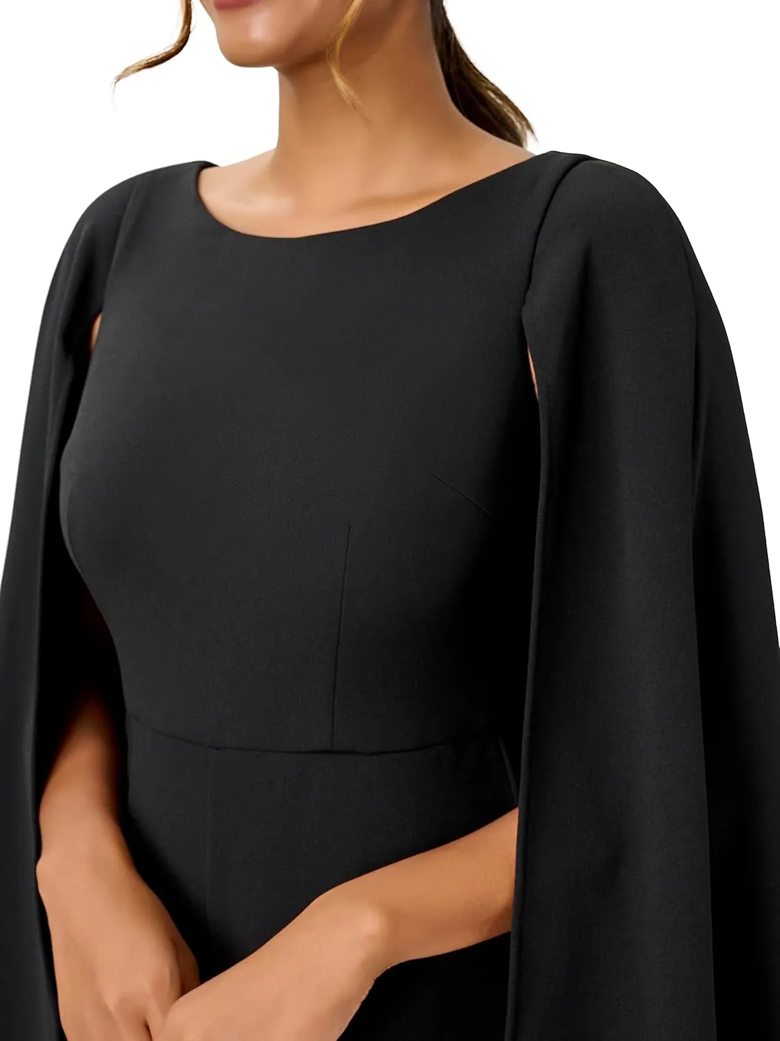 Adrianna Papell womens Knit Crepe Cape Jumpsuit