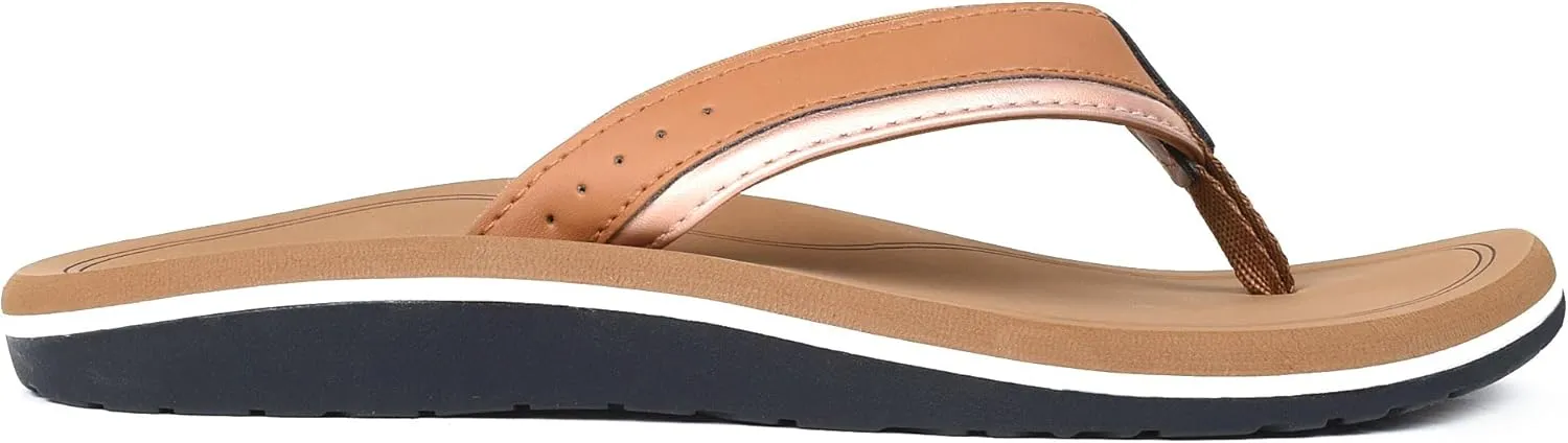 AEROTHOTIC Womens Casual Comfort Quick Drying Cushion Soft Flip Flops with Arch Support Non-Slip Thong Sandals