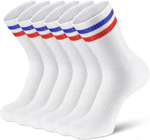 Airacker Athletic Socks Sport Running Calf Socks Performance Cushioned Breathable Crew Socks for Men Women(6 Pairs)