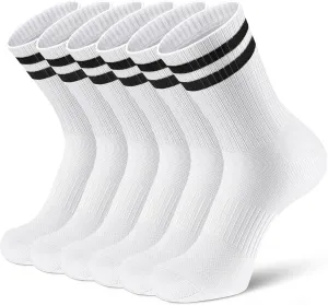 Airacker Athletic Socks Sport Running Calf Socks Performance Cushioned Breathable Crew Socks for Men Women(6 Pairs)