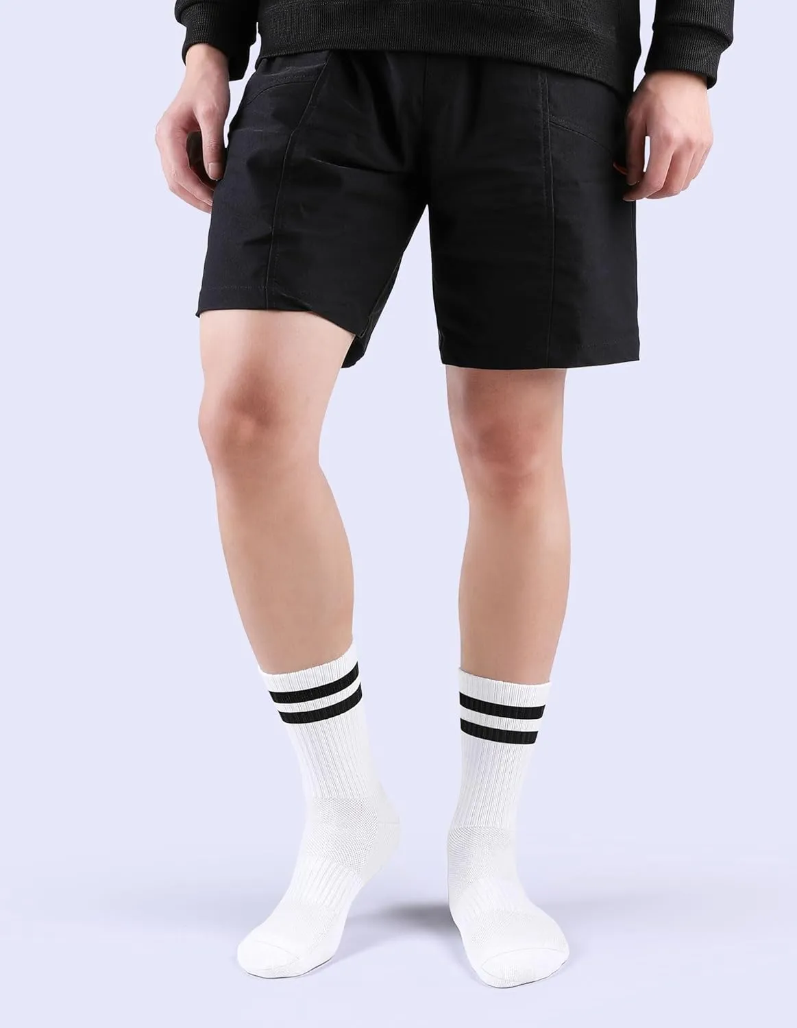 Airacker Athletic Socks Sport Running Calf Socks Performance Cushioned Breathable Crew Socks for Men Women(6 Pairs)