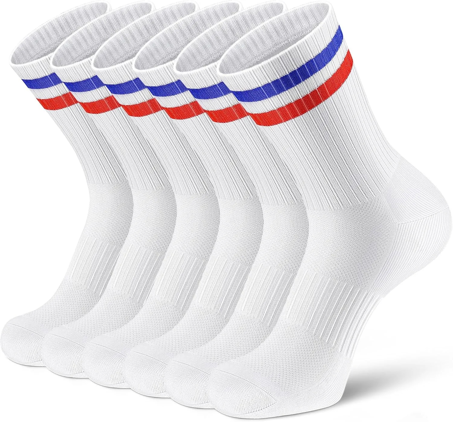 Airacker Athletic Socks Sport Running Calf Socks Performance Cushioned Breathable Crew Socks for Men Women(6 Pairs)