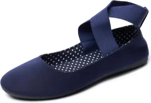 Alpine Swiss Peony Ballet Flats Shoes for Women | Elastic Ankle Strap Flats | Round Closed-Toe | Slip On Loafers | Padded for Comfort | Runs Small