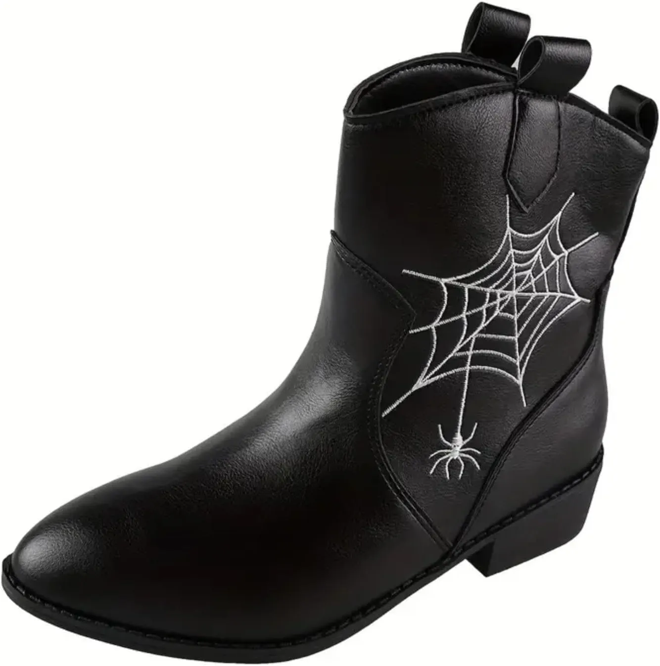 AMDBEL Fall Boots for Women 2024, Women's Ankle Boots Low Heel Ponited Toe Slip On Boots Ladies Party Short Booties
