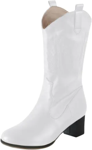 AMDBEL Mid Calf Boots for Women Low Heel Fall Boots for Women 2024 Western Cowboy Boots Embroidered Cowgirl Fashion Booties