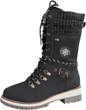 AMDBEL Wide Calf Boots for Women Low Heel Womens Fall Boots 2024 Fashion Lace Up Boots Winter Ankle Booties Ladies Shoes