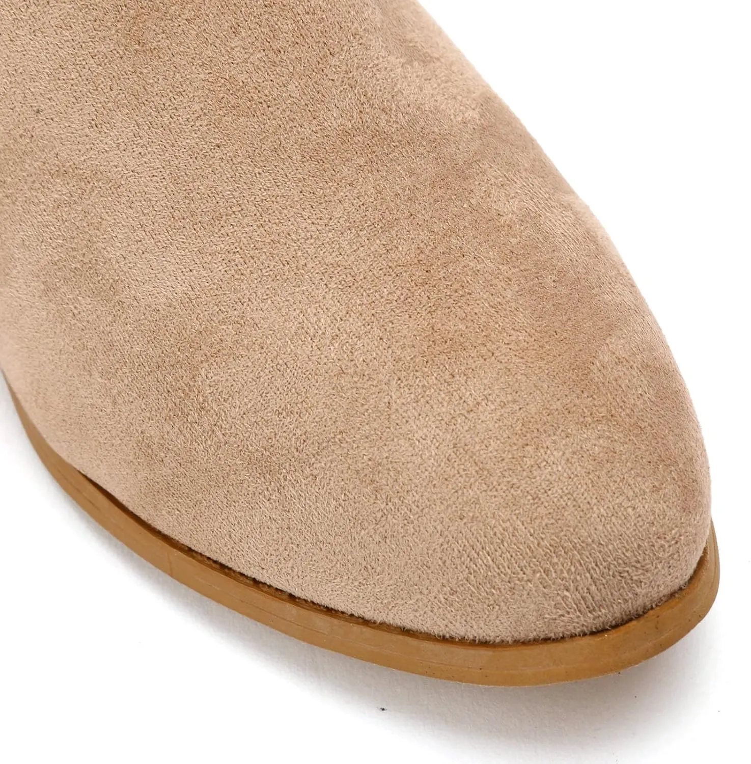 AMDBEL Winter Boots for Women 2024 Ankle Boots Low Heel Side Zipper V Cut Suede Short Boots Fall Winter Shoes