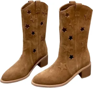 AMDBEL Womens Boots Ankle, Ankle Booties Low Heel Mid Calf Boots Fashion Cowboy Boots Pointed Toe Fall Winter Shoes