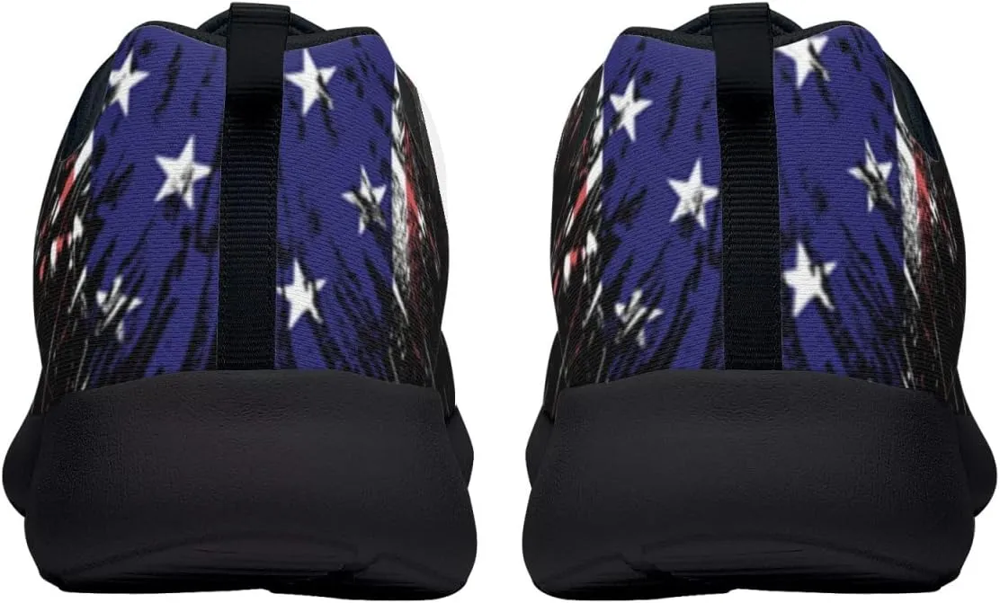 American Wave Star Flag Sneaker Men Athletic Shoes Running Shoes Comfortable Sports Walking Shoes