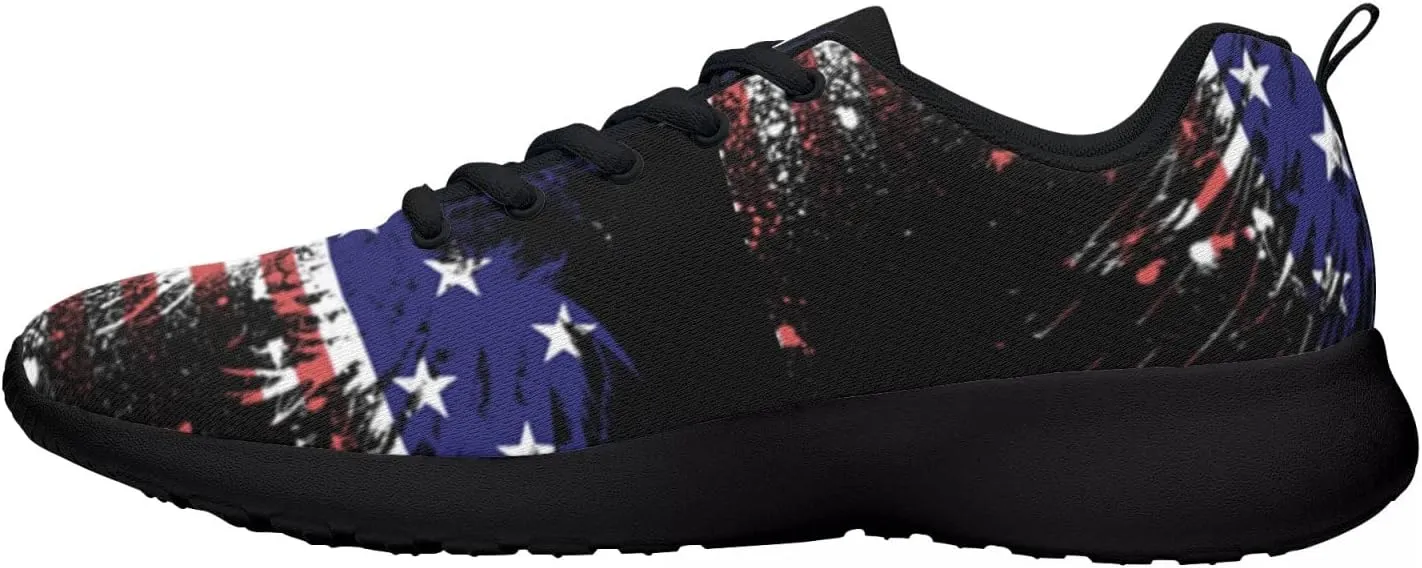 American Wave Star Flag Sneaker Men Athletic Shoes Running Shoes Comfortable Sports Walking Shoes