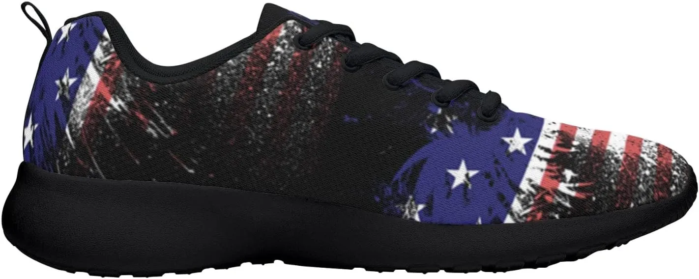 American Wave Star Flag Sneaker Men Athletic Shoes Running Shoes Comfortable Sports Walking Shoes