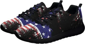 American Wave Star Flag Sneaker Men Athletic Shoes Running Shoes Comfortable Sports Walking Shoes