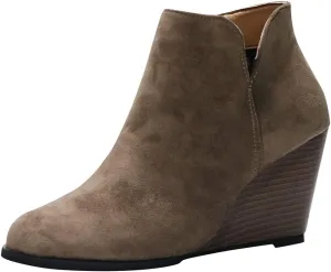 Ankle Boots for Women 2024 Low Heel Womens Ankle Booties Pointed Toe Stacked Chunky Heels Side Zipper Boots