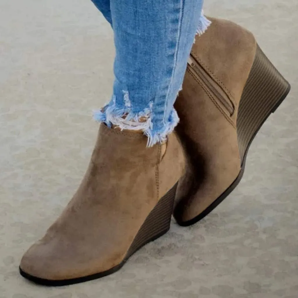 Ankle Boots for Women 2024 Low Heel Womens Ankle Booties Pointed Toe Stacked Chunky Heels Side Zipper Boots