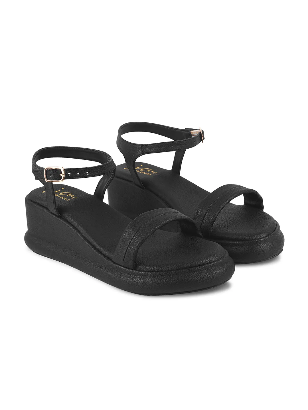 Ankle Strap Platform Flat Sandals