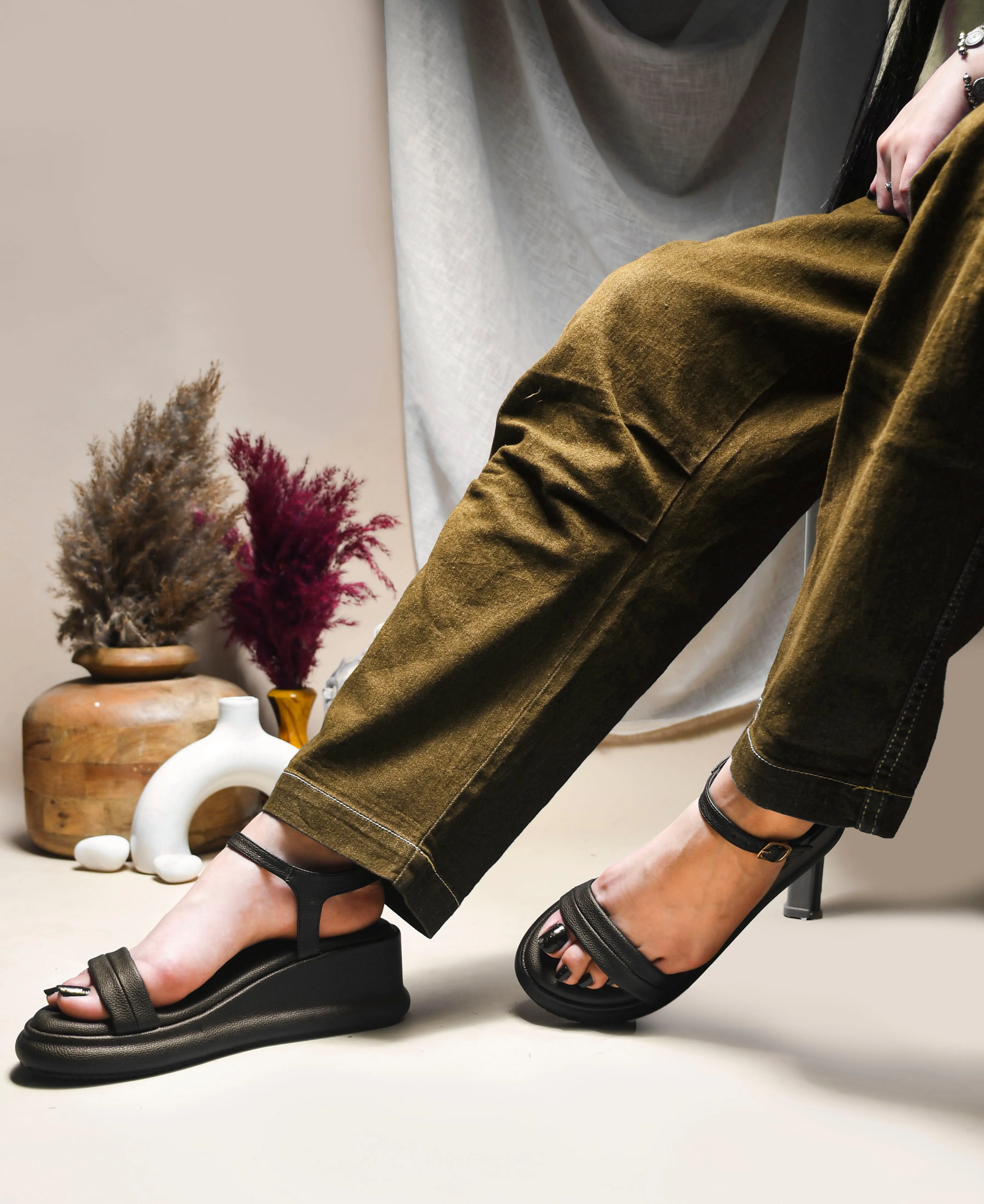 Ankle Strap Platform Flat Sandals