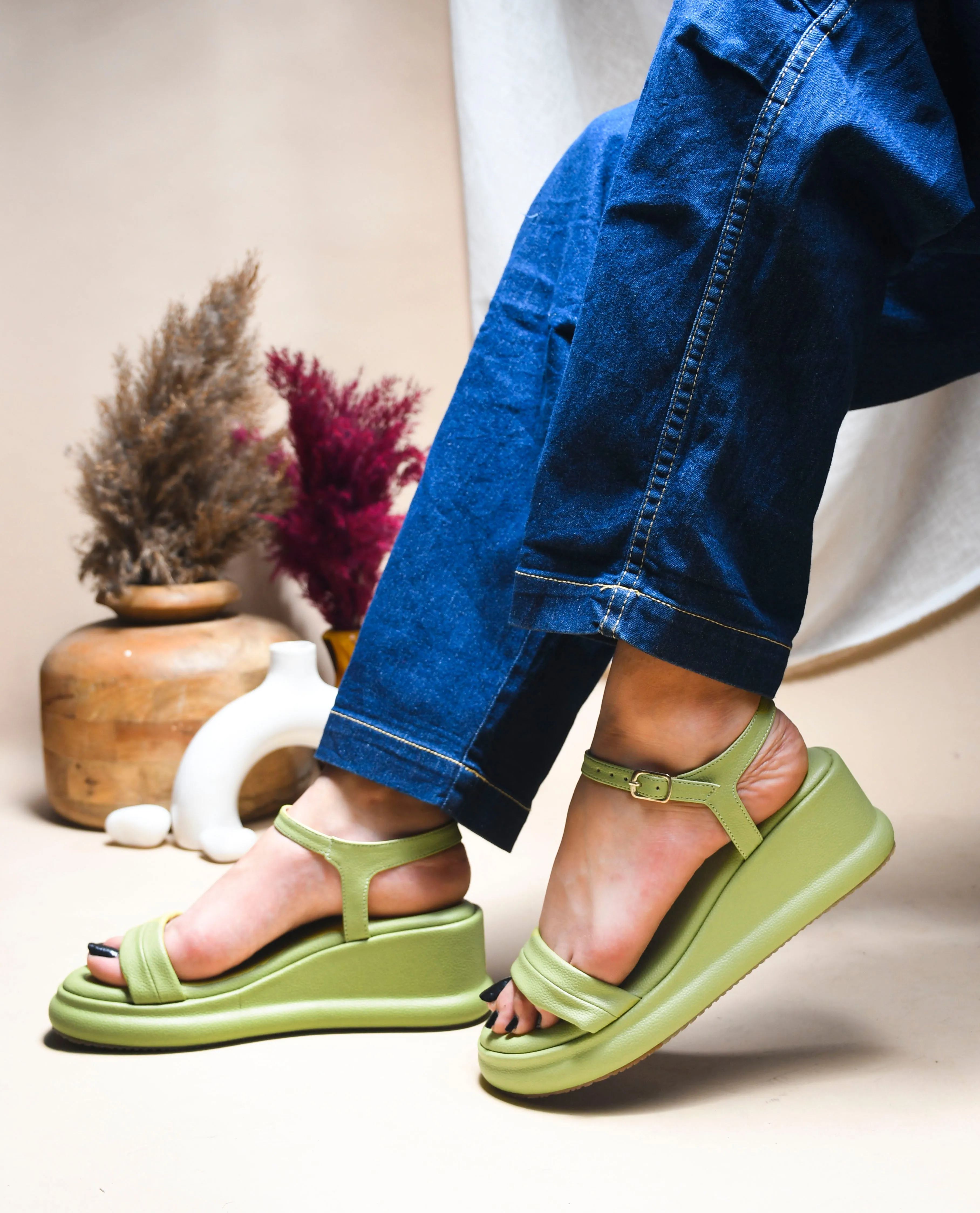 Ankle Strap Platform Flat Sandals