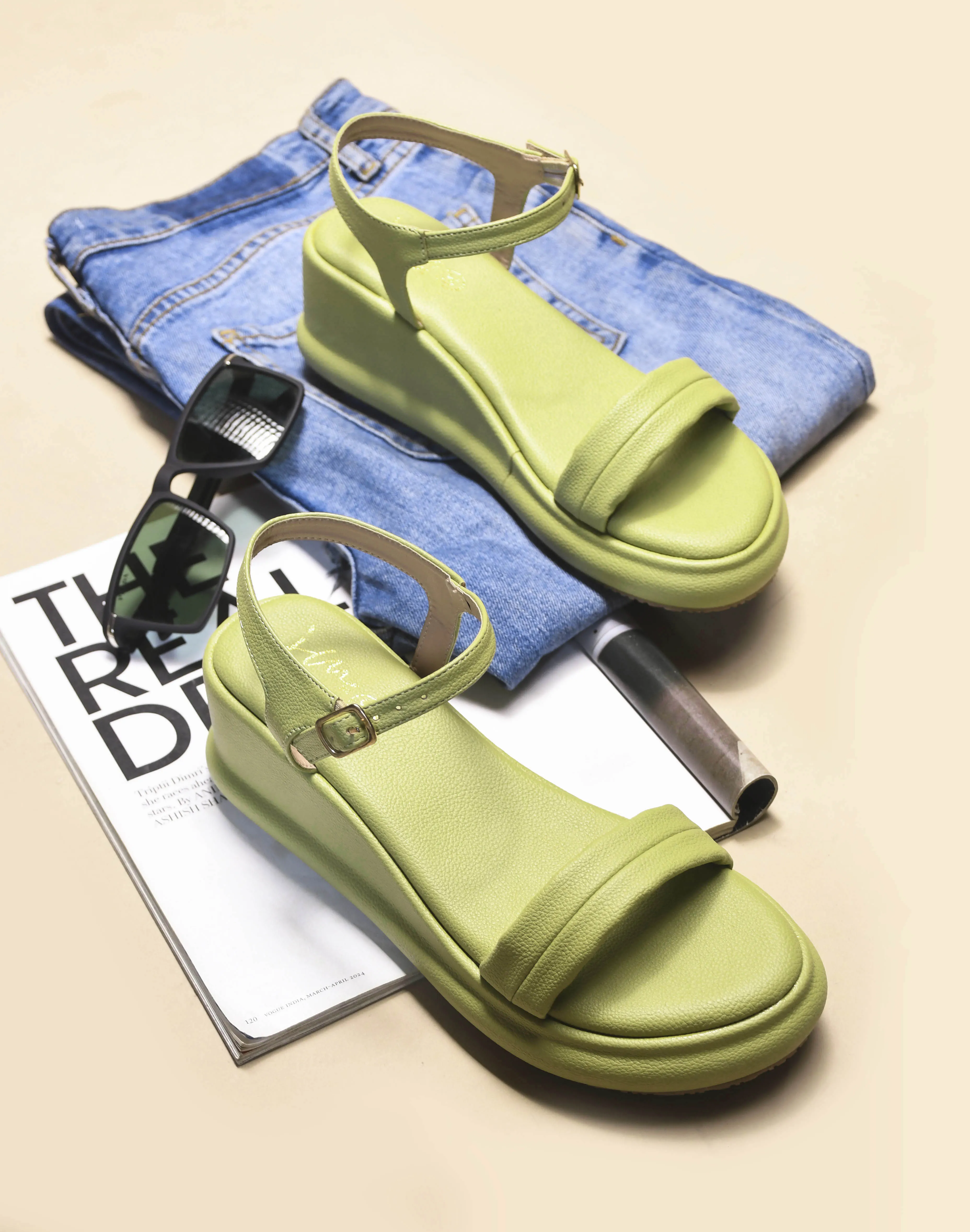 Ankle Strap Platform Flat Sandals