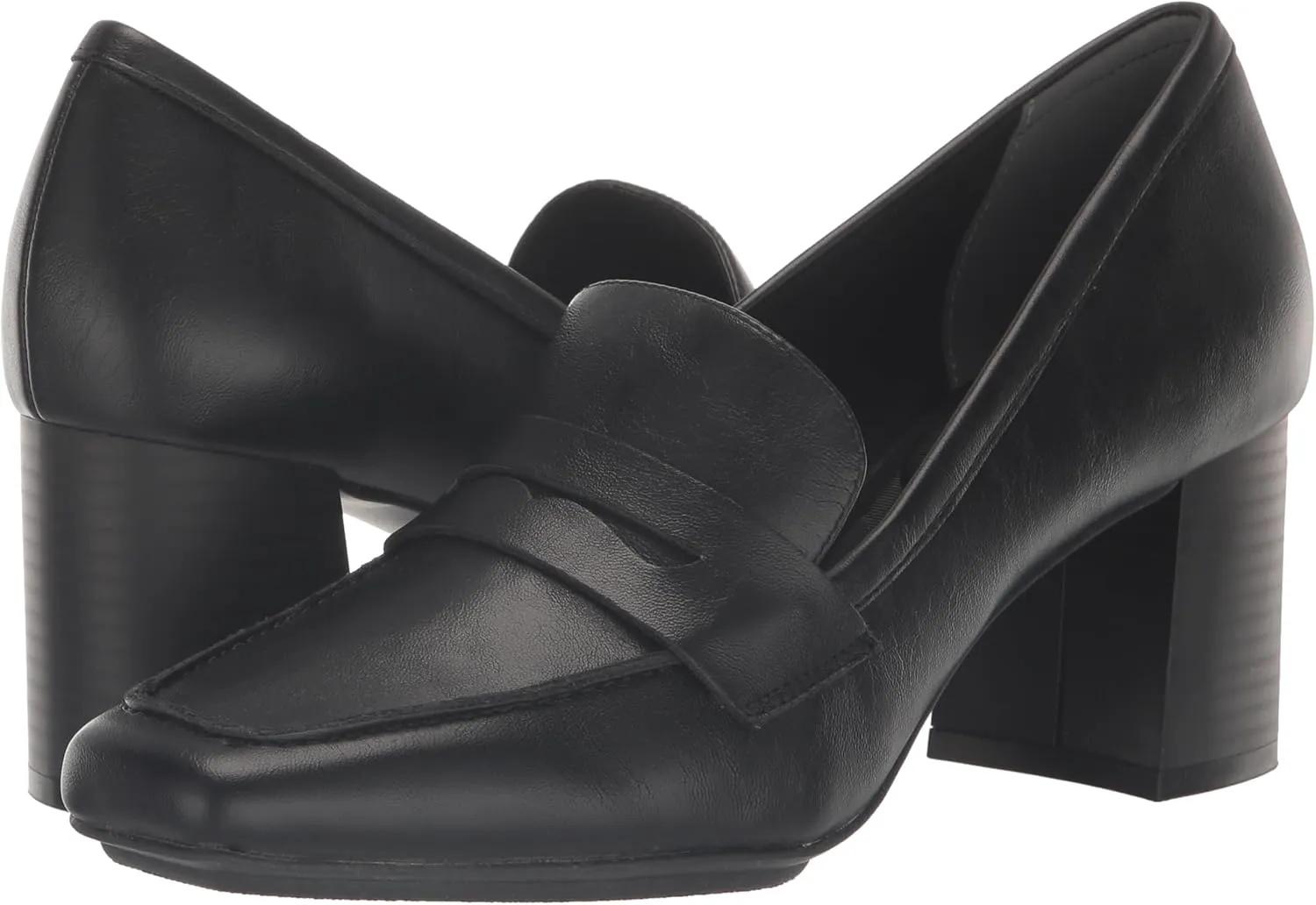 Anne Klein Womens Padded Insole Patent Loafer Heels