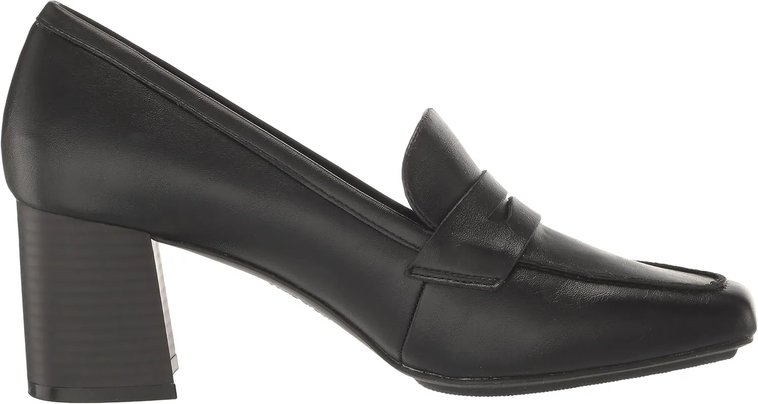 Anne Klein Womens Padded Insole Patent Loafer Heels
