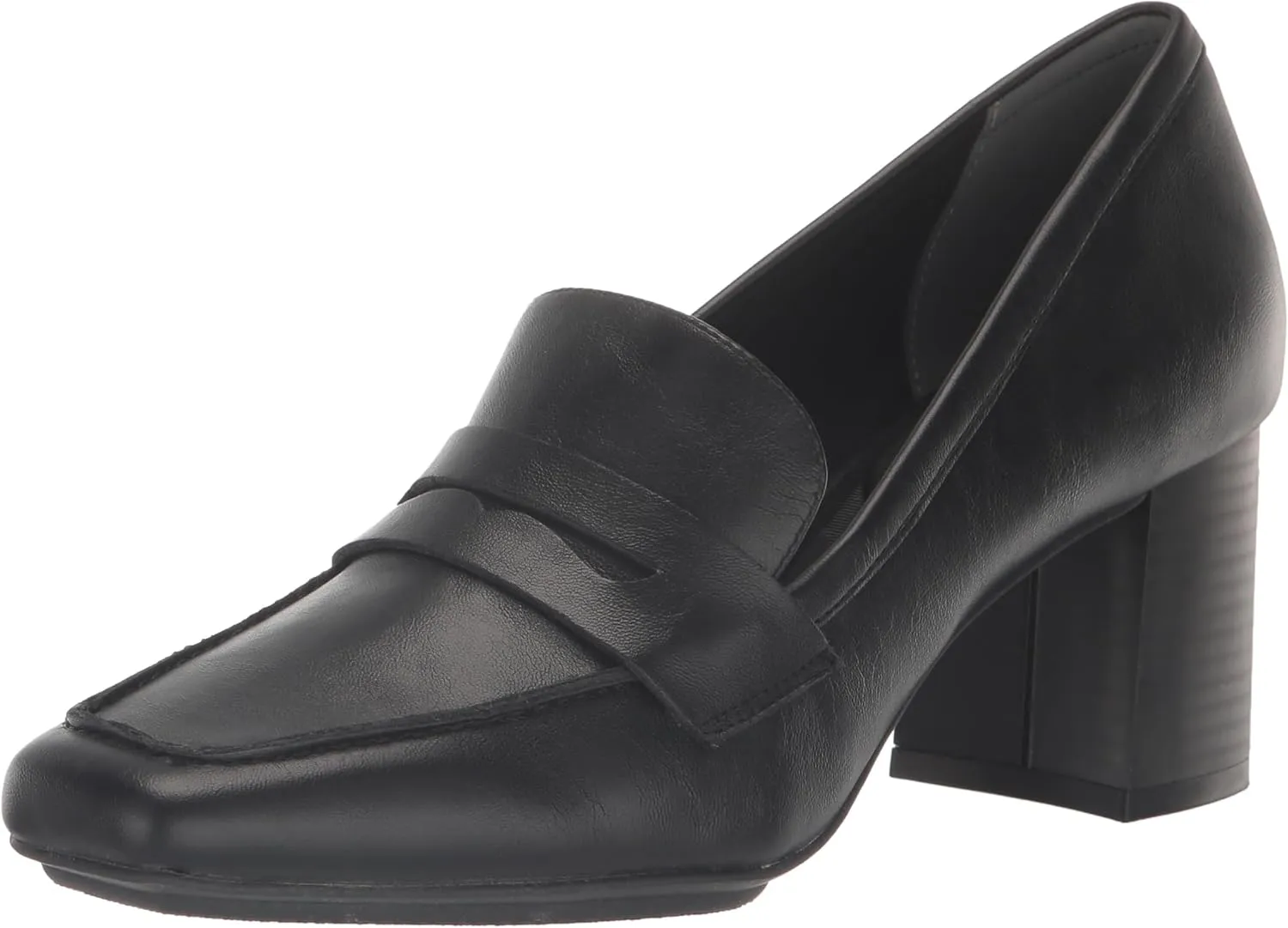 Anne Klein Womens Padded Insole Patent Loafer Heels