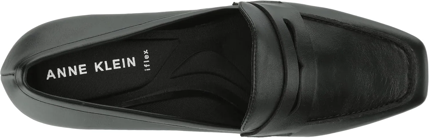 Anne Klein Womens Padded Insole Patent Loafer Heels