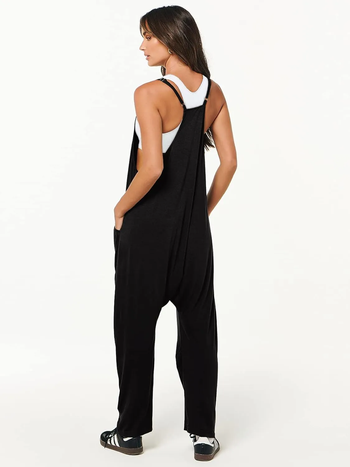 ANRABESS Jumpsuits for Women Casual Summer Overalls Sleeveless Spaghetti Strap Romper Jumpers Trendy Beach Vacation Outfits
