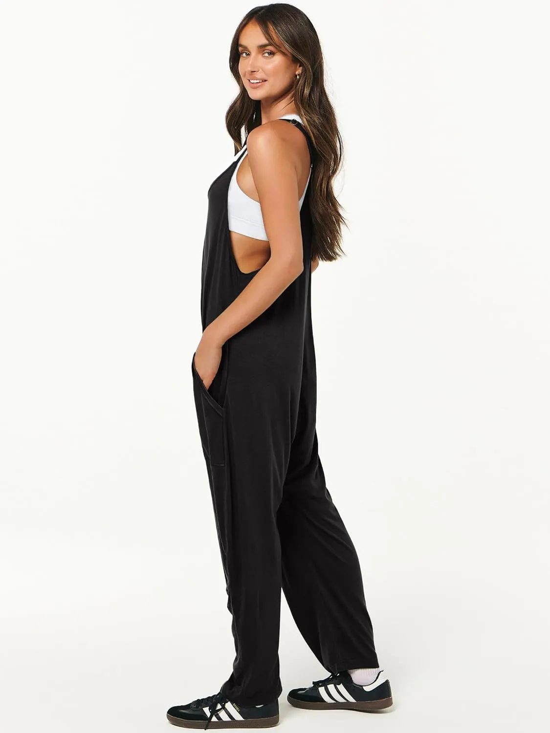ANRABESS Jumpsuits for Women Casual Summer Overalls Sleeveless Spaghetti Strap Romper Jumpers Trendy Beach Vacation Outfits