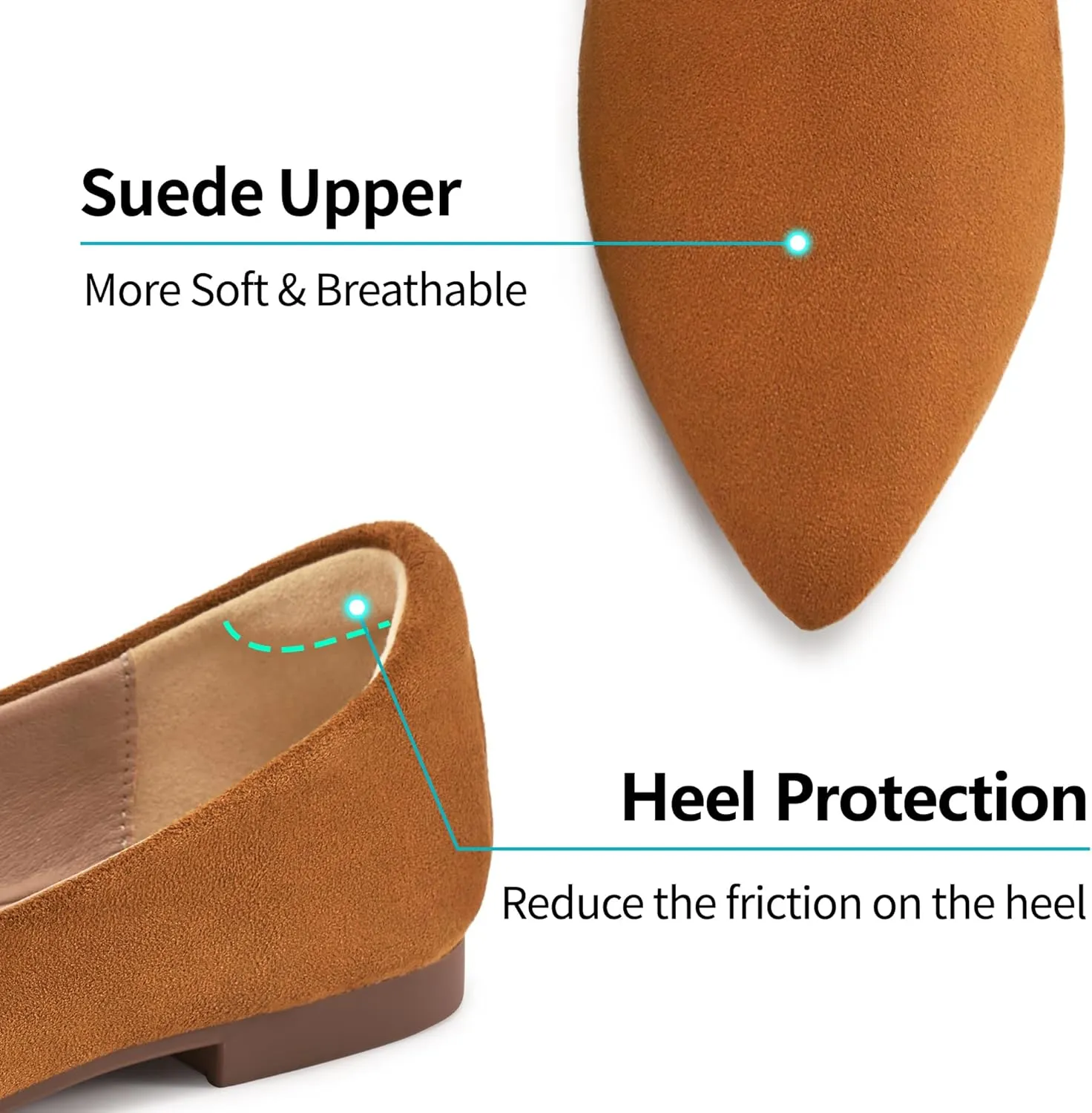 Aomigoct Women Loafers Dressy Shoes: Comfortable Suede Work Flats - Ladies Casual Loafers Slip On Walking Shoes