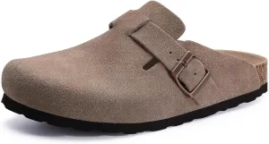 Asgard Suede Clogs Mules Potato Shoes with Comfort Cork Footbed - Wide Feet Please Half Size UP