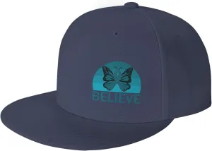 Believe Ovarian Cancer Awareness Teal Ribbon Fashion Flat Cap Adujstable Men Women Baseball Caps Outdoor
