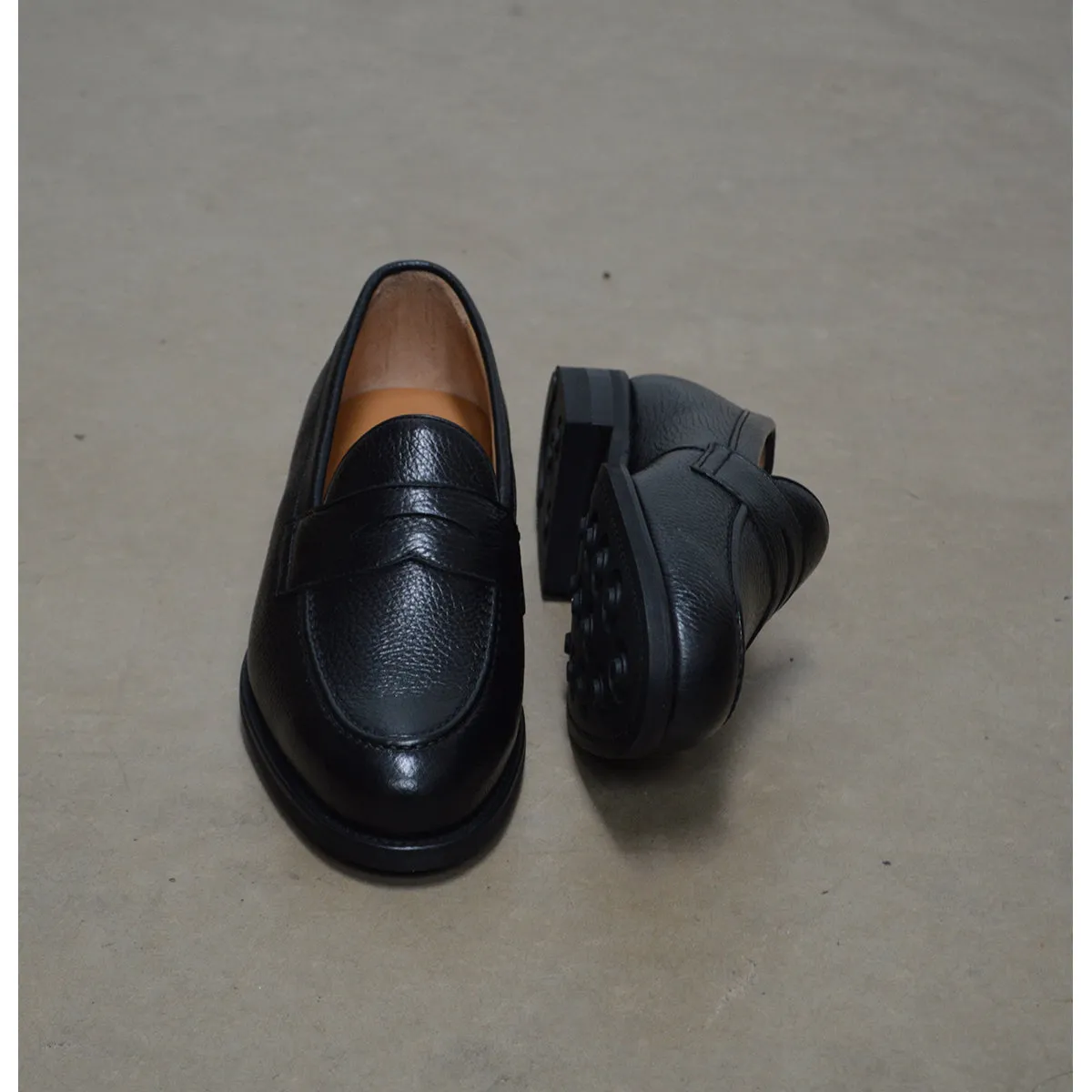 Berwick 1707 Penny Loafer (9628) Black Deerskin