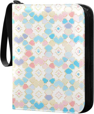 binder 400 pockets with double sided removable sleeves for Boys&Girls Toys colletctor Flat Geometric Pattern Octagonal Colorful
